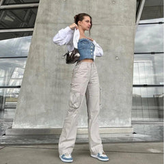 Adjustable Straight Fit Cargo Pants